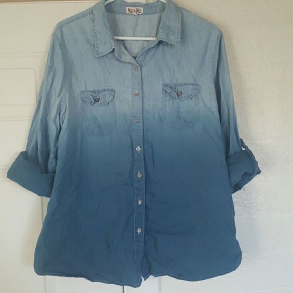 Blue Ombre Button Up