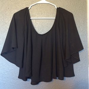 Nasty Gal -black cropped blouse - sz S