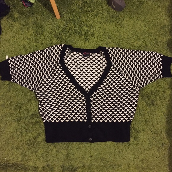 Torrid Cropped Cardigan with Hearts