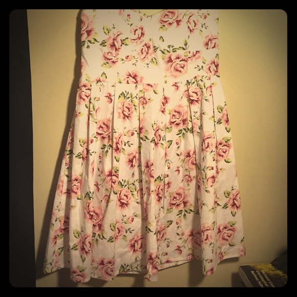 Strapless floral dress