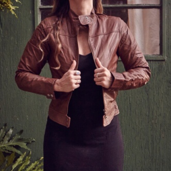 Brown leather jacket