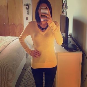 Yellow long sleeve thin sweater size small
