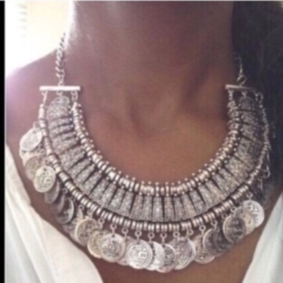 Boho bundle-Gypsy Turkish coin necklace &earrings