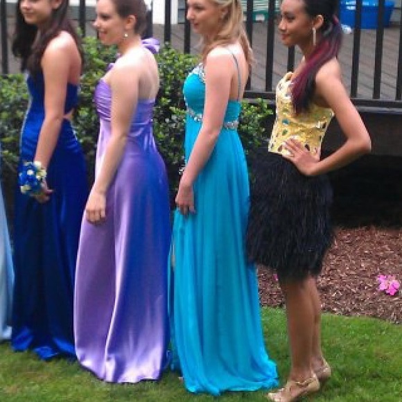 Aqua Blue Prom Dress - Picture 2 of 2