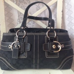 Authentic black signature C Coach bag