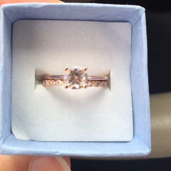 SOLD Custom Rose Gold Wedding Ring Set - Picture 3 of 3