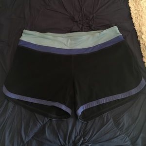 Lululemon Black and Blue Trim shorts