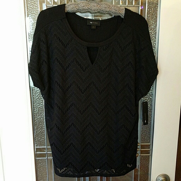 Black laced lined shirt