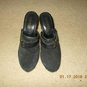 Ralph Lauren black mules Size 9