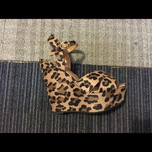 Cheetah wedge heels