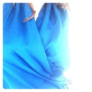 Silk blue sleeveless blouse by Theory