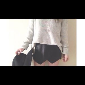 Faux leather envelope skort