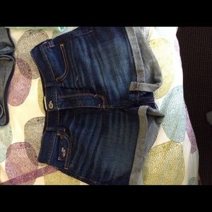 High waisted cuffed shorts