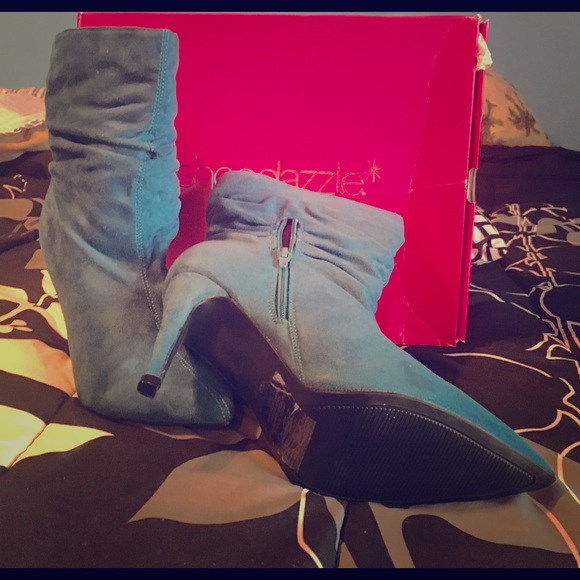 Turquoise High Heel Boots.. ShoeDazzle