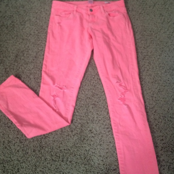 Hot pink skinny jeans