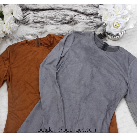 Suede Long Sleeve Dress, new! - Picture 2 of 2