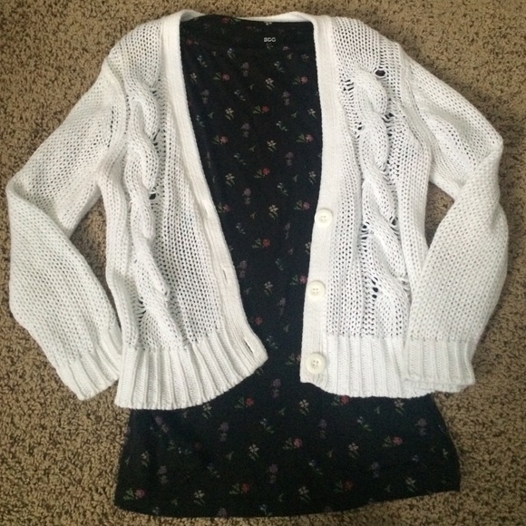 White knit sweater