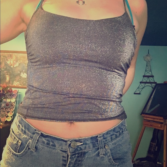 Shimmer grey tank top!!