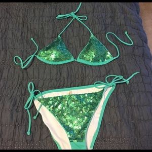 VS green sequin bikini