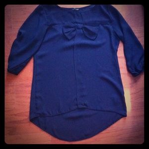 Black bow blouse