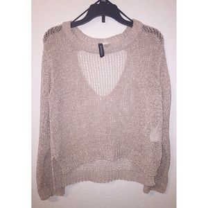 H&M: Beige Backless Sweater Top