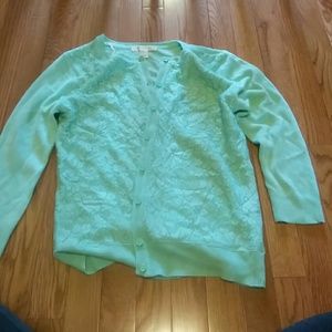 Mint lace soft cardigan