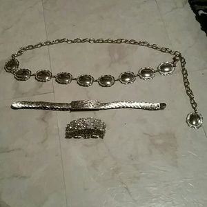 Set of 2 belts, 1 bracelet