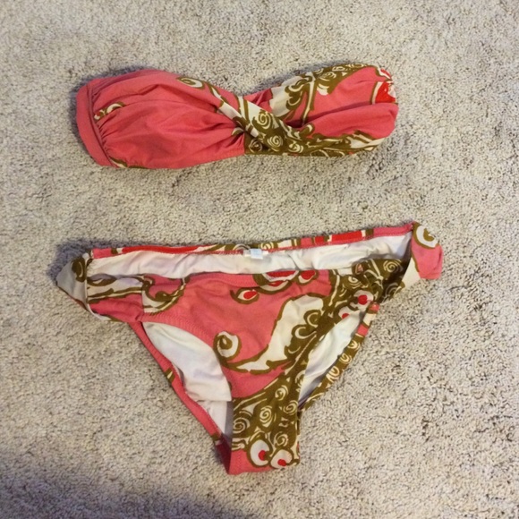J.crew printed bandeau top bikini