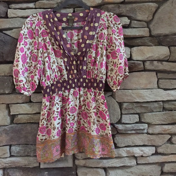 Dainty bohemian silk blouse