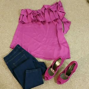 One shoulder sunny leigh top