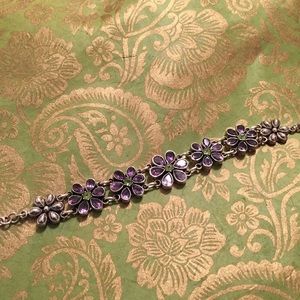 Amazing amethyst and peridot sterling bracelet.