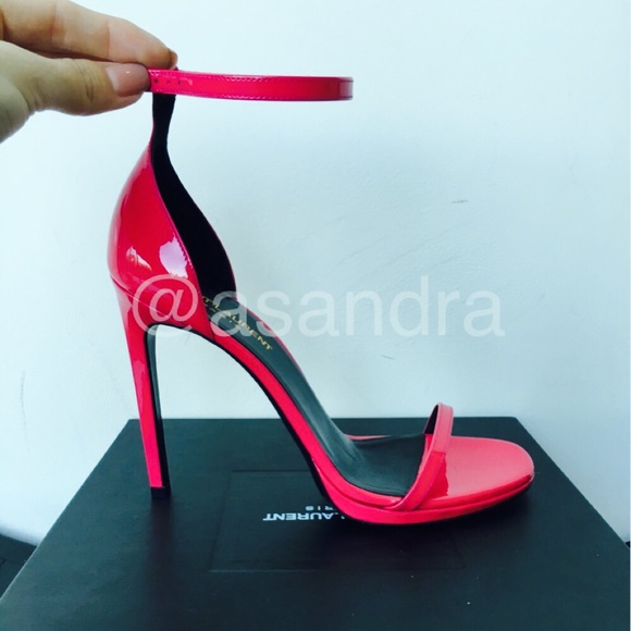 YSL Jane Sandal 105mm Fuchsia (Pink) Patent