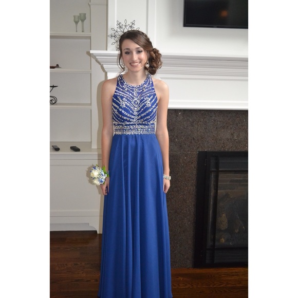 Royal Blue Beaded Prom Dress✨💙