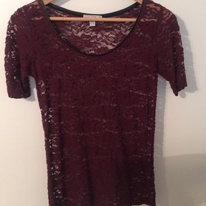 Burgundy lace top