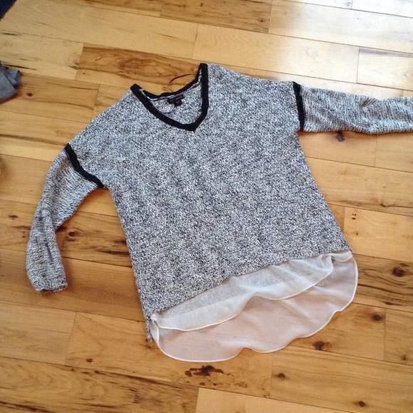 Black and white v neck sweater