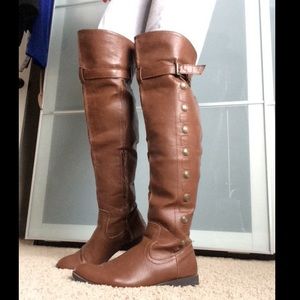Over the knee boots thigh high brown size 7.5