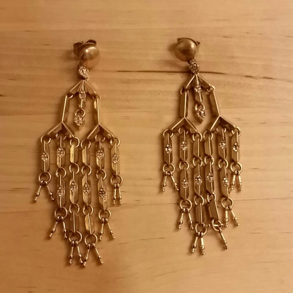 J. Crew - Gold Pave Droplet Chandelier Earring