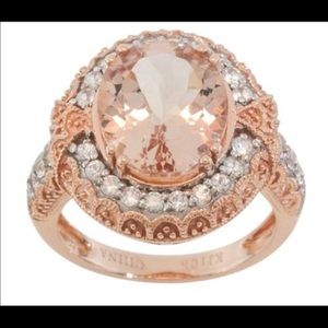 Estate Corderosa Morganite ring in rose gold.