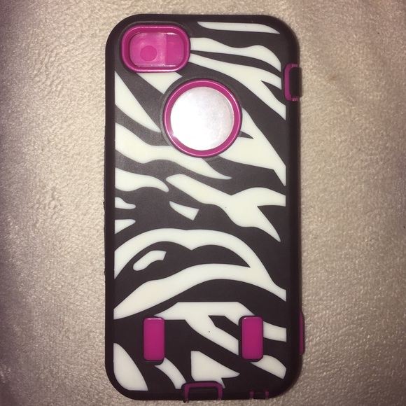 iPhone 5 pink & zebra phone case