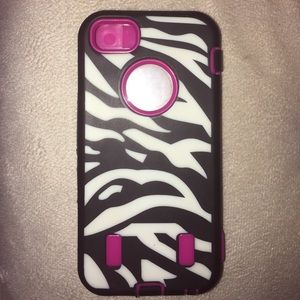iPhone 5 pink & zebra phone case