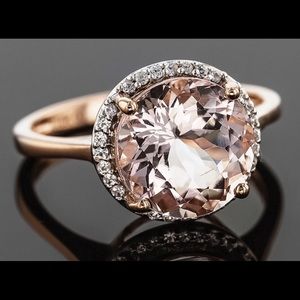 Mozambique morganite with zircon in rose gold