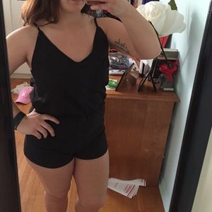 Black chiffon romper
