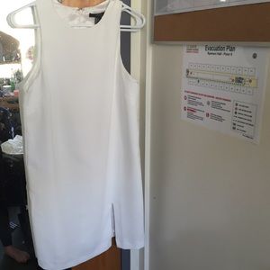 White mini dress with thigh slit