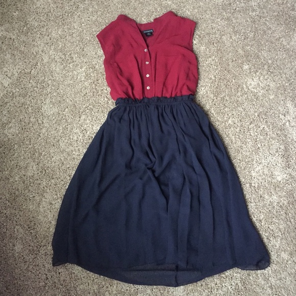 En Focus Studio Dresses & Skirts - Maroon & Navy Blue Dress