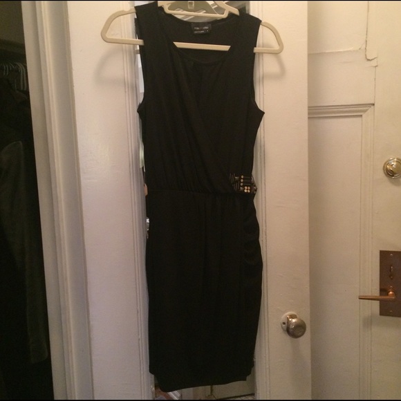 Maxandcleo black dress with gold bead detail
