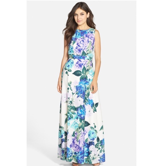 Eliza J Floral Print Gown