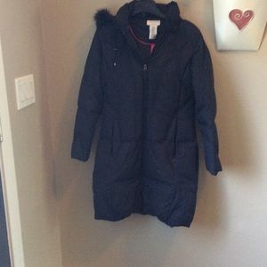 Down jacket black long