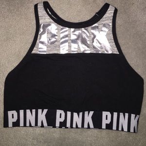 PINK flashy sports bra