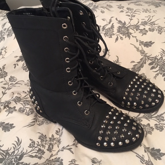 Black studded boots