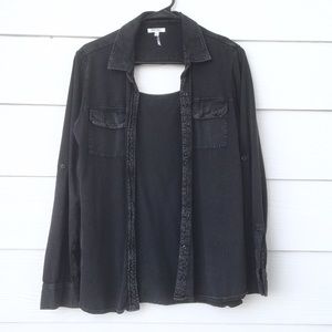 Buffalo Cotton/Black Chambray Button Down